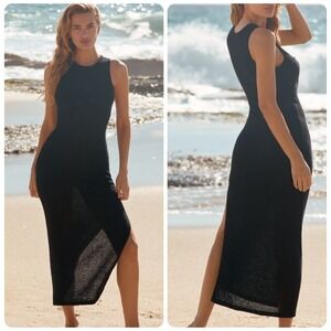 Sunday in Brooklyn Black Twist Front Sleeveless Maxi Dress Women's‎ Size Medium